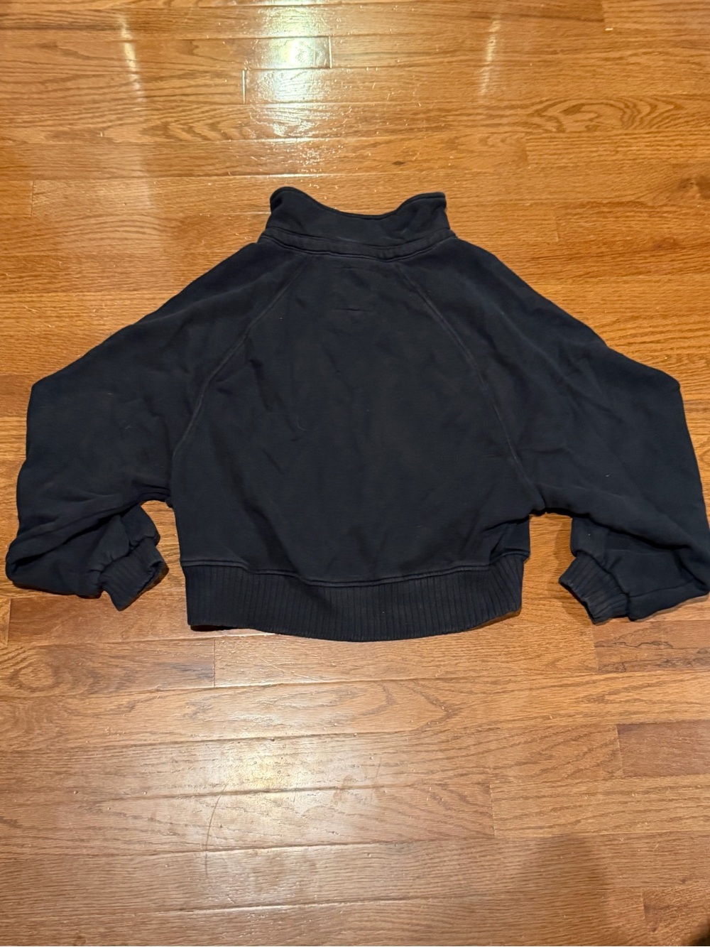Aerie Black Oh Snap-Snap Front Pullover Sweatshirt - Picture 2 of 3